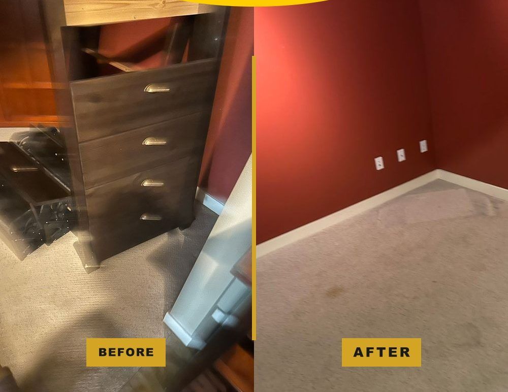 Before and after: a dresser removed from a Bellevue bedroom