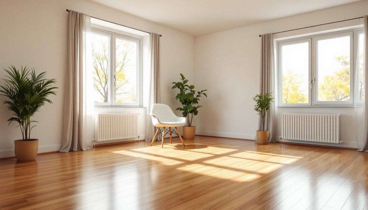 Clean sunlit apartment ready for new occupants after a professional estate cleanout