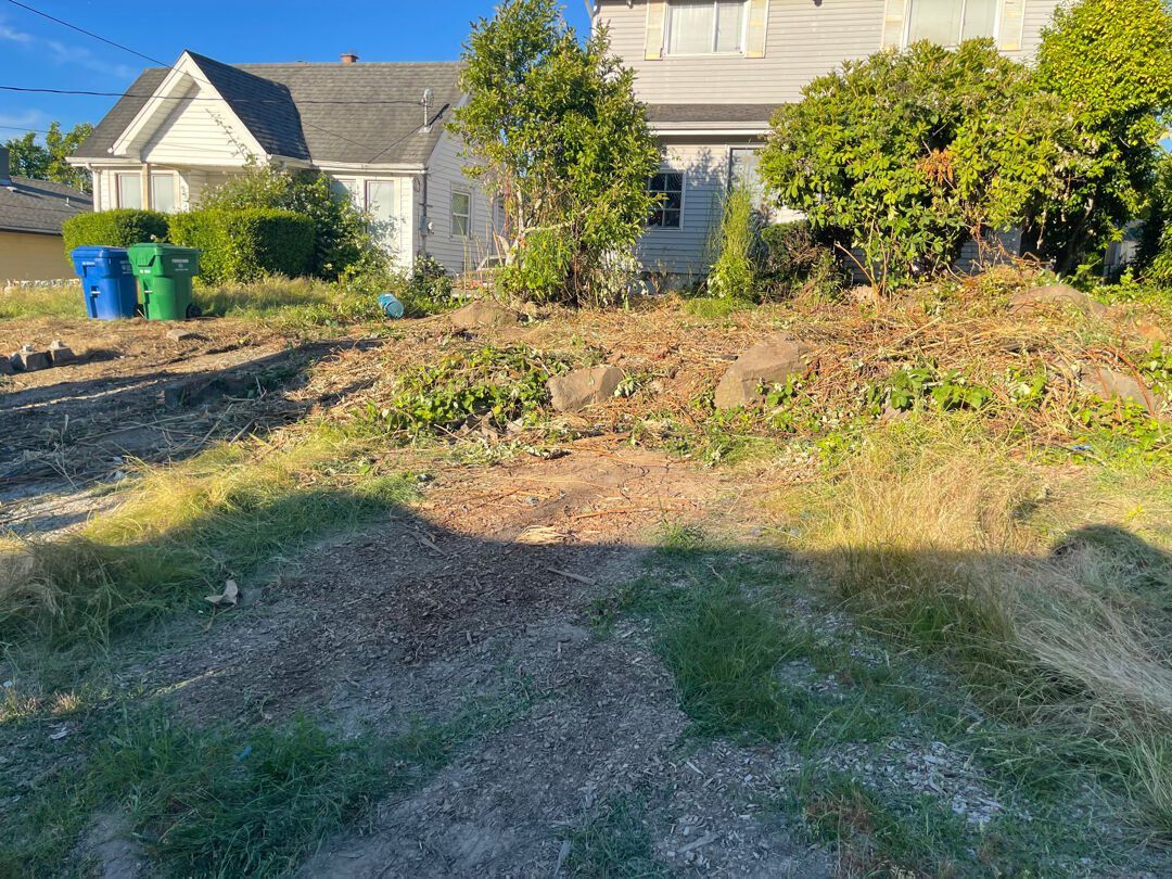 Seattle front yard cleared down to bare ground after the Junk B Gone crew finished the cleanout