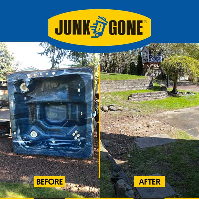 Hot Tub removal before after Seattle by Junk B Gone