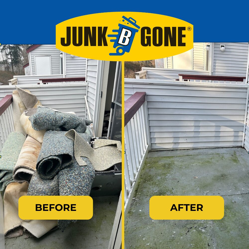 Carpet Removal Seattle - Junk B Gone Seattle - Before After