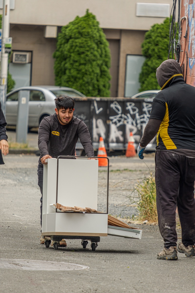 JBG crew working on cabinets